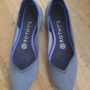 Rothy’s The Pointed Toe Ballet Flats Shoes Women's Size 7 Cloud Grey Birdseye
